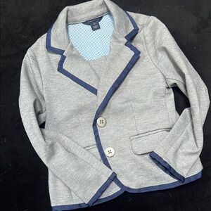 Stylish Gray Kids Jacket with Blue Trim